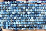 CAA6385 15 inches 4mm round blue banded agate beads wholesale