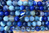 CAA6388 15 inches 10mm round blue banded agate beads wholesale