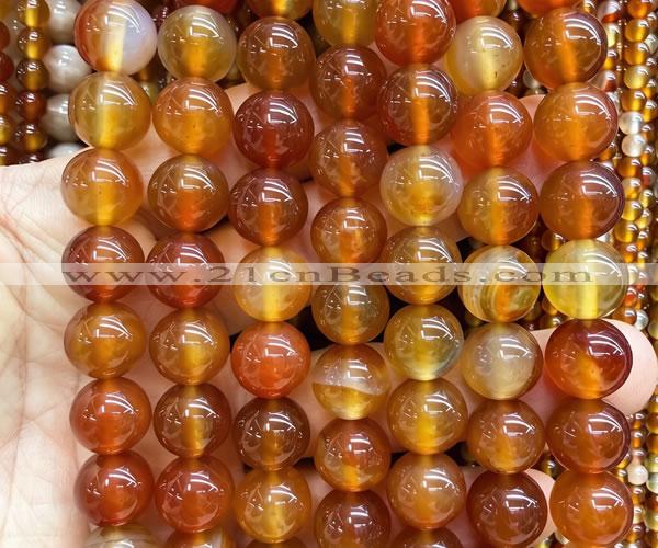 CAA6434 15 inches 12mm round red agate beads wholesale