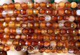 CAA6439 15 inches 6mm faceted round red agate beads wholesale