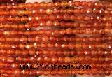 CAA6445 15 inches 4mm faceted round red agate gemstone beads