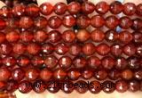 CAA6447 15 inches 8mm faceted round red agate gemstone beads