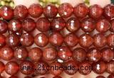 CAA6449 15 inches 12mm faceted round red agate gemstone beads