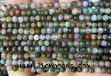 CAA6466 15 inches 4mm faceted round Indian agate beads wholesale