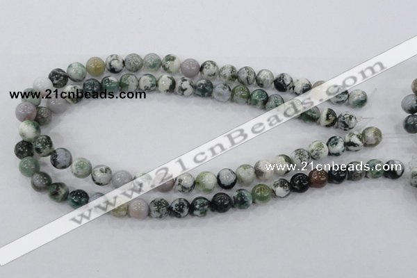 CAA702 15.5 inches 10mm round tree agate gemstone beads wholesale