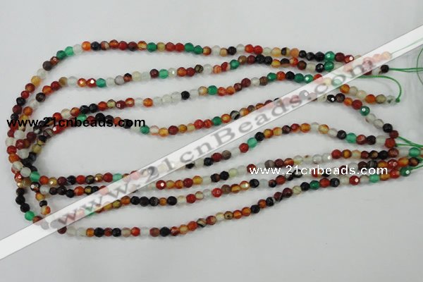 CAA706 15.5 inches 4mm faceted round fire crackle agate beads