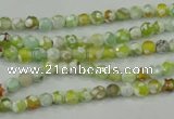 CAA707 15.5 inches 4mm faceted round fire crackle agate beads