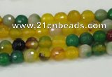 CAA708 15.5 inches 6mm faceted round fire crackle agate beads