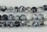 CAA709 15.5 inches 6mm faceted round fire crackle agate beads