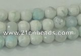 CAA710 15.5 inches 8mm faceted round fire crackle agate beads