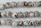 CAA711 15.5 inches 8mm faceted round fire crackle agate beads