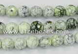 CAA712 15.5 inches 8mm faceted round fire crackle agate beads