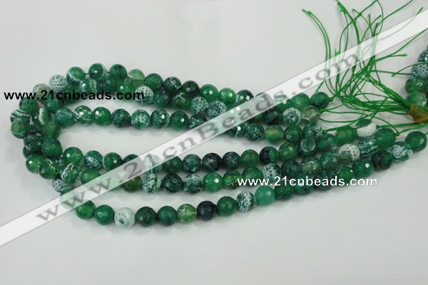 CAA713 15.5 inches 10mm faceted round fire crackle agate beads