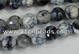 CAA716 15.5 inches 10mm faceted round fire crackle agate beads