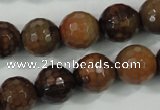 CAA722 15.5 inches 14mm faceted round fire crackle agate beads