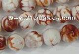 CAA723 15.5 inches 14mm faceted round fire crackle agate beads