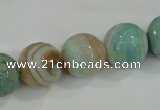 CAA725 15.5 inches 14mm faceted round fire crackle agate beads