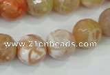 CAA727 15.5 inches 14mm faceted round fire crackle agate beads