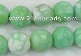 CAA728 15.5 inches 14mm faceted round fire crackle agate beads