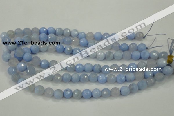 CAA737 15.5 inches 10mm faceted round blue lace agate beads wholesale