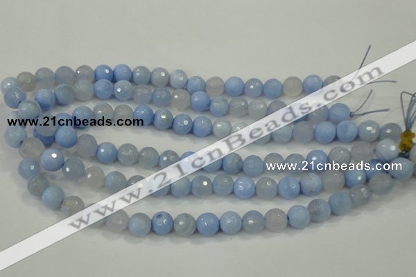 CAA738 15.5 inches 12mm faceted round blue lace agate beads wholesale