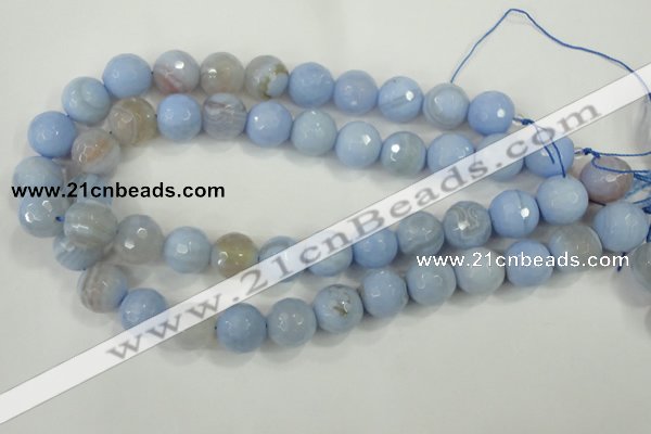 CAA739 15.5 inches 14mm faceted round blue lace agate beads wholesale