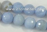 CAA740 15.5 inches 16mm faceted round blue lace agate beads wholesale