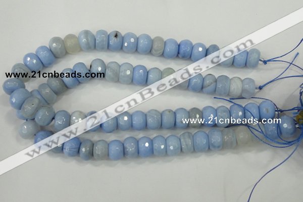 CAA742 15.5 inches 10*14mm faceted rondelle blue lace agate beads