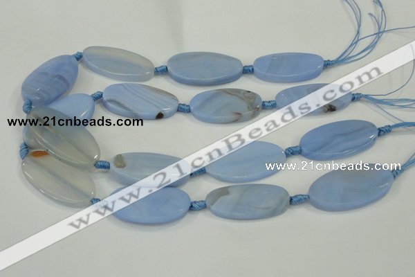 CAA743 15.5 inches 21*40mm oval blue lace agate beads wholesale