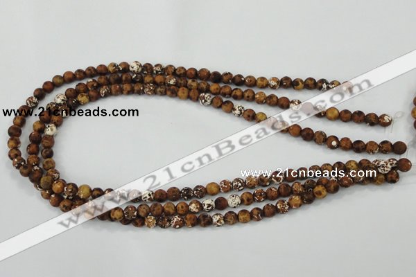 CAA750 15.5 inches 8mm round wooden agate beads wholesale