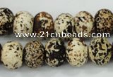 CAA755 15.5 inches 10*14mm rondelle wooden agate beads wholesale