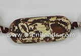 CAA756 15.5 inches 16*40mm rectangle wooden agate beads wholesale