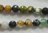 CAA791 15.5 inches 8mm faceted round fire crackle agate beads