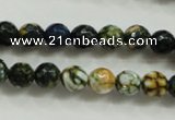 CAA792 15.5 inches 8mm faceted round fire crackle agate beads