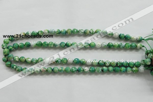 CAA793 15.5 inches 8mm faceted round fire crackle agate beads