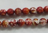 CAA794 15.5 inches 8mm faceted round fire crackle agate beads