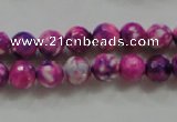 CAA795 15.5 inches 8mm faceted round fire crackle agate beads