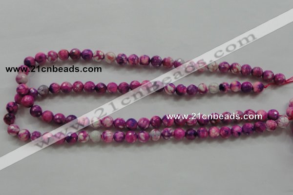 CAA795 15.5 inches 8mm faceted round fire crackle agate beads