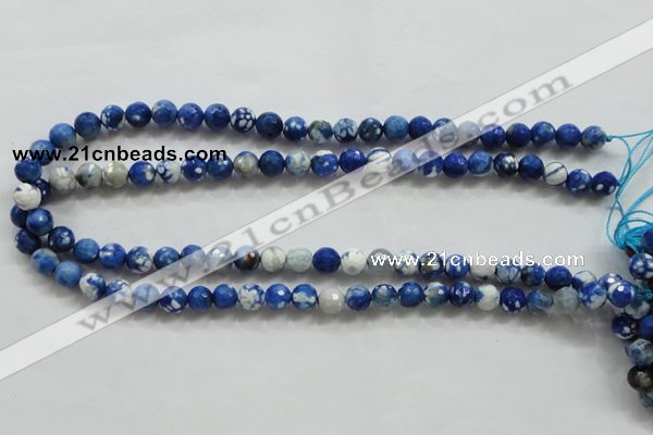 CAA796 15.5 inches 8mm faceted round fire crackle agate beads