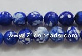 CAA798 15.5 inches 10mm faceted round fire crackle agate beads