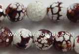 CAA806 15.5 inches 14mm faceted round fire crackle agate beads