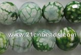 CAA810 15.5 inches 16mm faceted round fire crackle agate beads