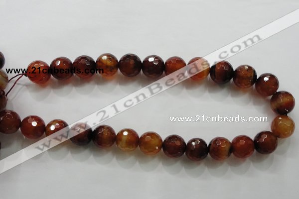 CAA814 15.5 inches 16mm faceted round fire crackle agate beads