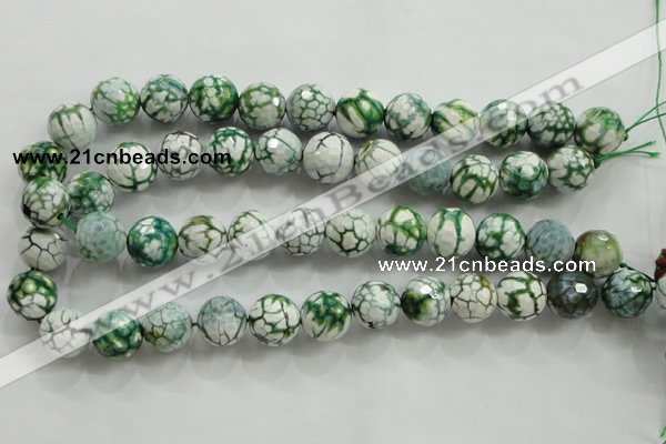 CAA817 15.5 inches 16mm faceted round fire crackle agate beads