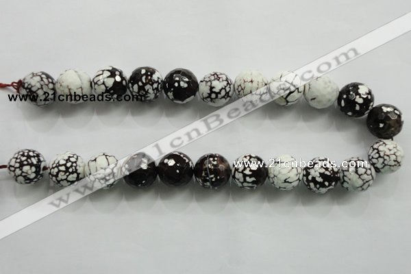 CAA821 15.5 inches 18mm faceted round fire crackle agate beads