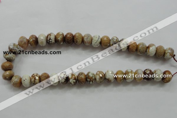 CAA829 15.5 inches 10*14mm faceted rondelle fire crackle agate beads