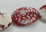 CAA840 15.5 inches 20*30mm twisted oval fire crackle agate beads
