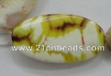 CAA842 15.5 inches 20*40mm twisted oval fire crackle agate beads