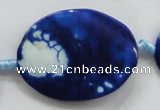 CAA847 15.5 inches 30*40mm twisted oval fire crackle agate beads
