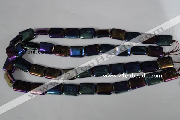 CAA861 15.5 inches 13*18mm rectangle AB-color black agate beads